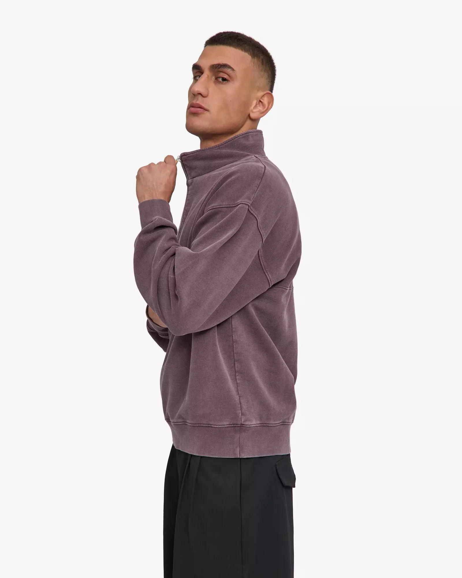Colorful Standard Organic Quarter Zip Pullover Faded Grape